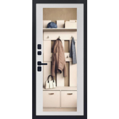 Входная дверь Брест Зеркало, Белый матовый, 860/2050, правое #2