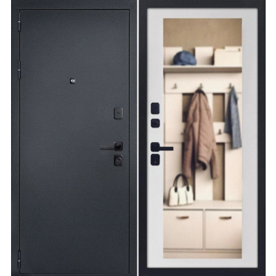 Входная дверь Брест Зеркало, Белый матовый, 860/2050, правое #1