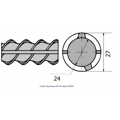 Арматура 25 А3, марка А500С #2