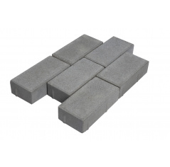 Тротуарная плитка Брусчатка 200x100x80мм Серый