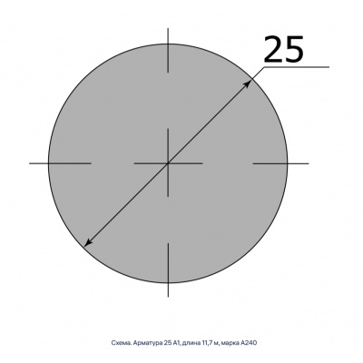 Арматура 25 А1, длина 11,7 м, марка А240 #2