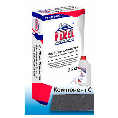 Perel «RodStone Шов-литой», Черный, 25 кг + компонент 