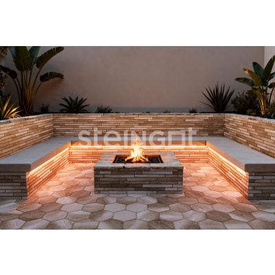 Ригельный кирпич Травертин (Travertin) (частичный прокрас) 70 мм #6