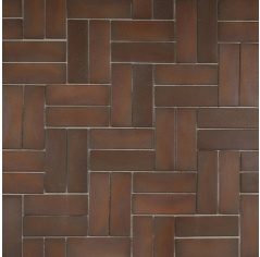 Клинкерная брусчатка тёмно-красная флэш 