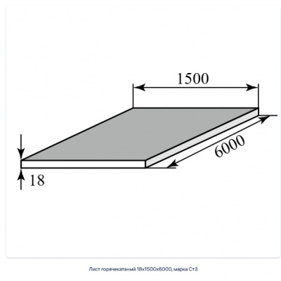 Лист горячекатаный 18х1500х6000, марка Ст3 #1