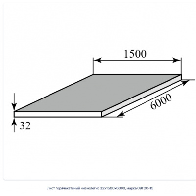 Лист горячекатаный 32х2000х6000, марка Ст3 #1