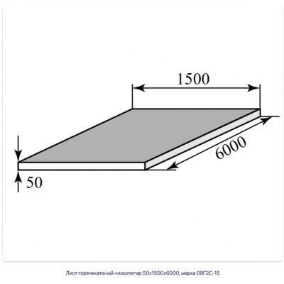 Лист горячекатаный низколегир 50х1500х6000, марка 09Г2С-15 #1