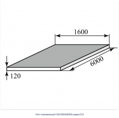 Лист горячекатаный 110х1500х6000, марка Ст3