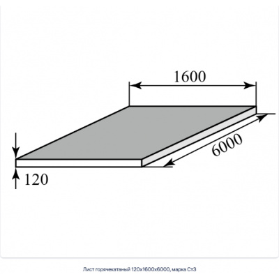Лист горячекатаный 110х1500х6000, марка Ст3 #1