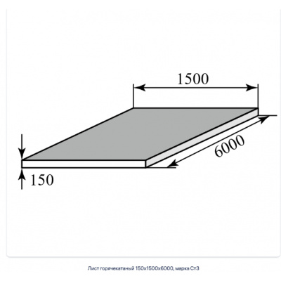 Лист горячекатаный 150х1500х6000, марка Ст3 #1